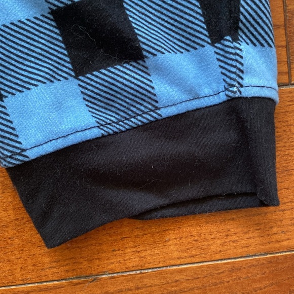 Suko Jeans unisex pyjama/sleepwear pants szM light and stretchy black/blue plaid - Picture 9 of 10
